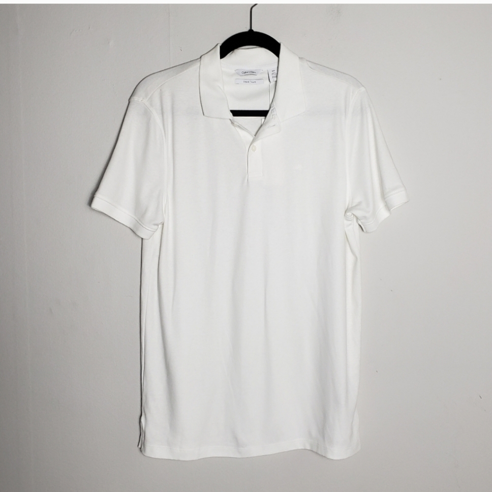 NWT Calvin Klein liquid touch white polo cotton